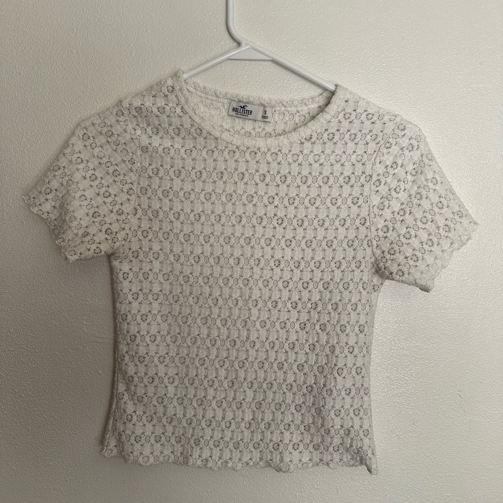 Hollister white lace shirt